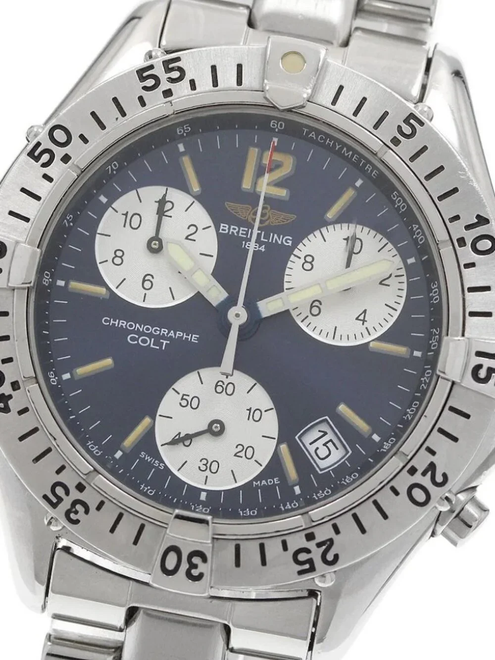 BREITLING Colt A53035 Date Chronograph Navy Dial Quartz Men's Watch_958743